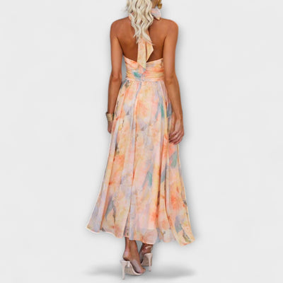 Maxi-jurk in Chiffon met Halternek – Licht als Lucht, Stralend van Grace