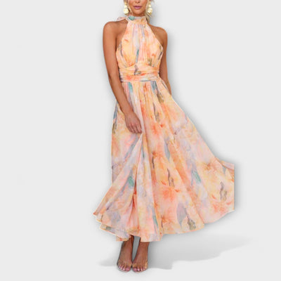 Maxi-jurk in Chiffon met Halternek – Licht als Lucht, Stralend van Grace
