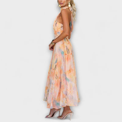 Maxi-jurk in Chiffon met Halternek – Licht als Lucht, Stralend van Grace
