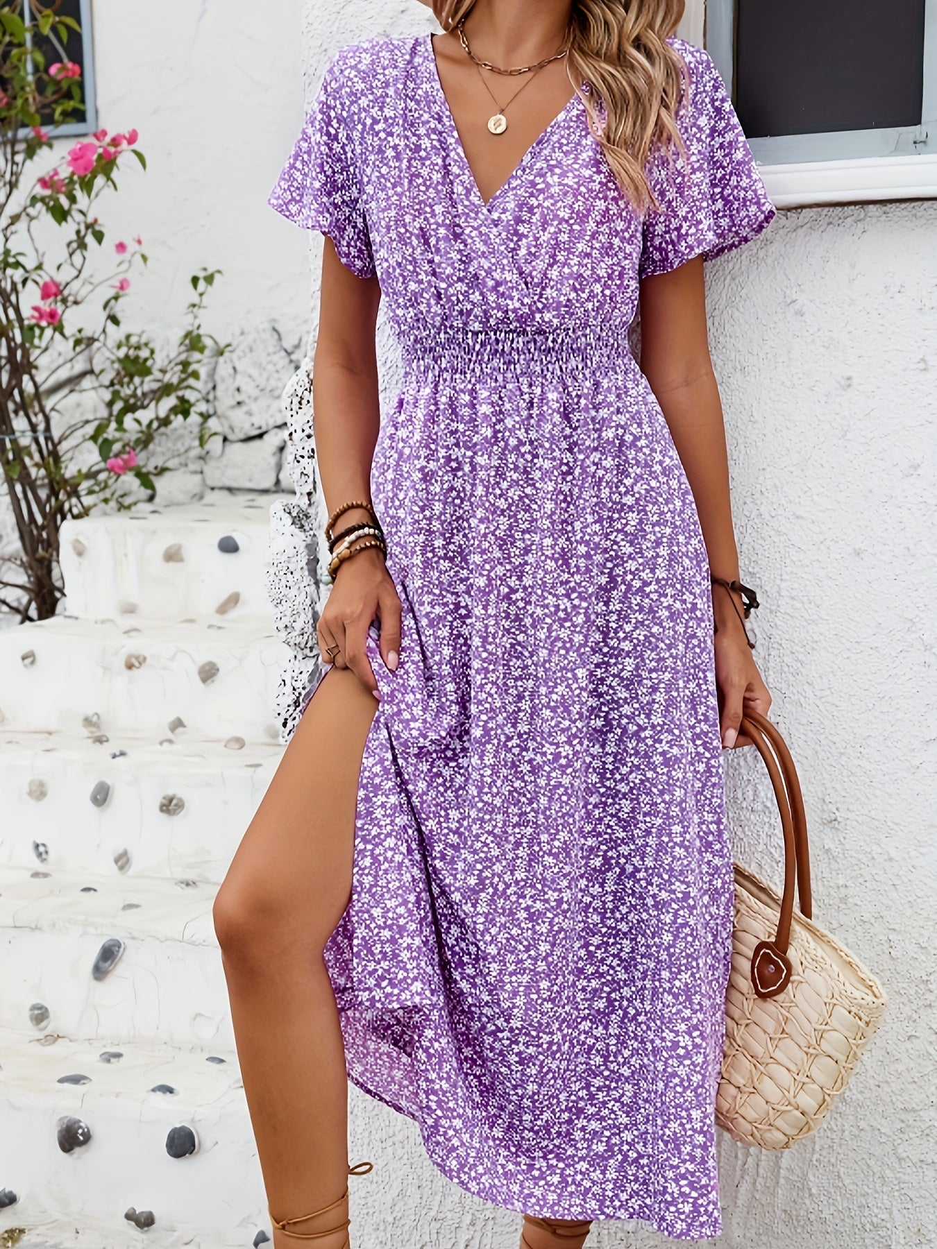 Zwierige Bloemen Maxi-jurk – Moeiteloze Vakantietrek